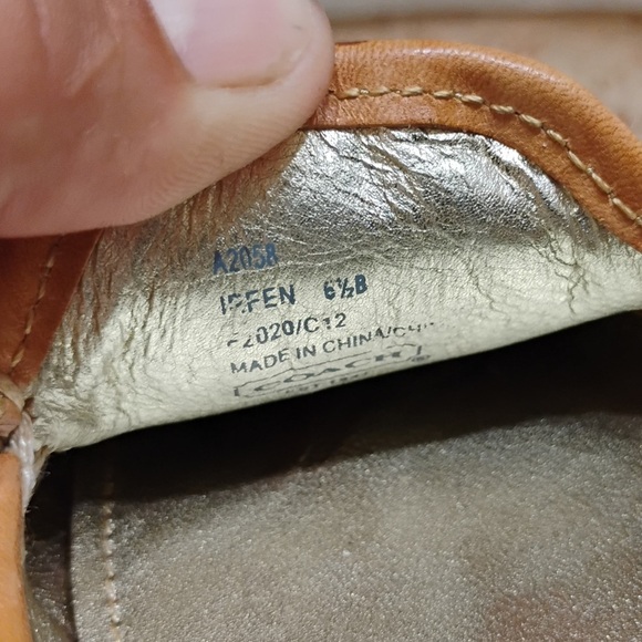 Coach Ireen Starfish Khaki Leather Canvas Sequin Designer Flats Size 6.5 B - Picture 10 of 10